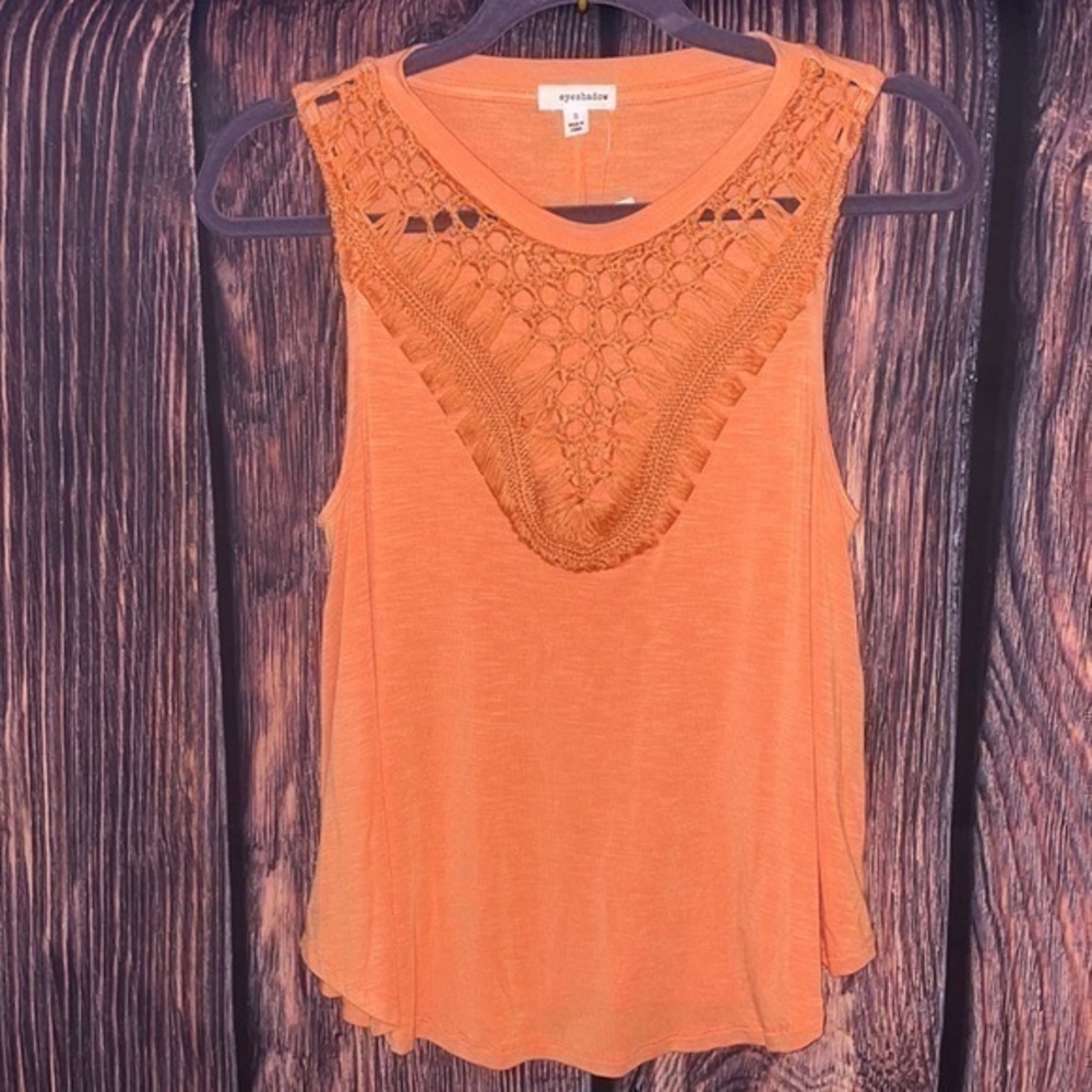 EYESHADOW Crochet Sleeveless Boho Stretch Top